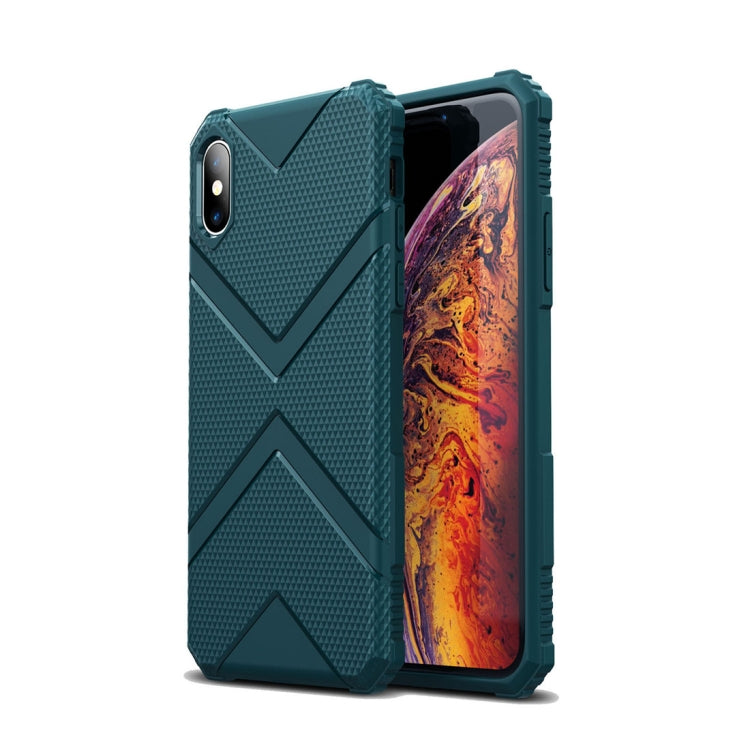 For iPhone X / XS Diamond Shield TPU Drop Protection Case(Navy Blue)