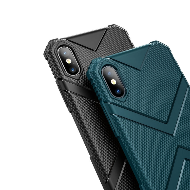 For iPhone X / XS Diamond Shield TPU Drop Protection Case(Navy Blue)