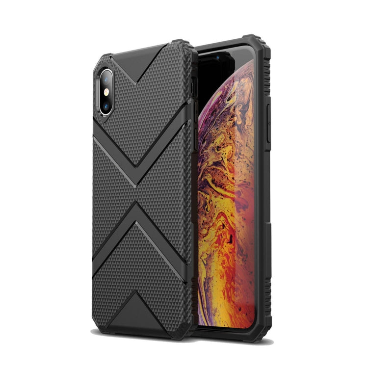 For iPhone XS Max Diamond Shield TPU Drop Protection Case(Black)