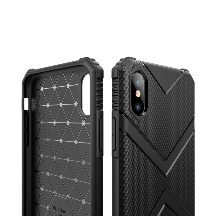 For iPhone XS Max Diamond Shield TPU Drop Protection Case(Black)