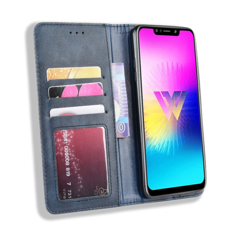 Magnetic Buckle Retro Crazy Horse Texture Horizontal Flip Leather Case for LG W10,with Holder & Card Slots & Photo Frame