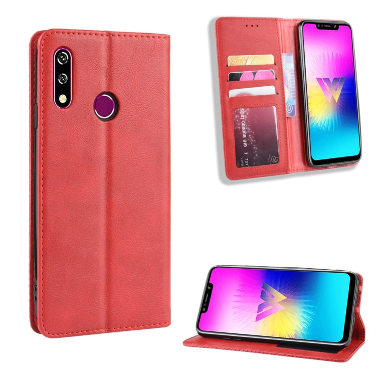 Magnetic Buckle Retro Crazy Horse Texture Horizontal Flip Leather Case for LG W10,with Holder & Card Slots & Photo Frame
