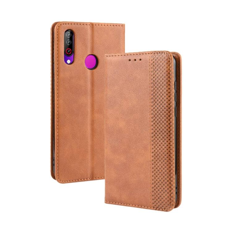 Magnetic Buckle Retro Crazy Horse Texture Horizontal Flip Leather Case for LG W30,with Holder & Card Slots & Photo Frame