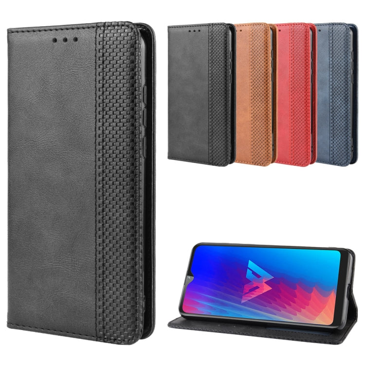 Magnetic Buckle Retro Crazy Horse Texture Horizontal Flip Leather Case for LG W30,with Holder & Card Slots & Photo Frame