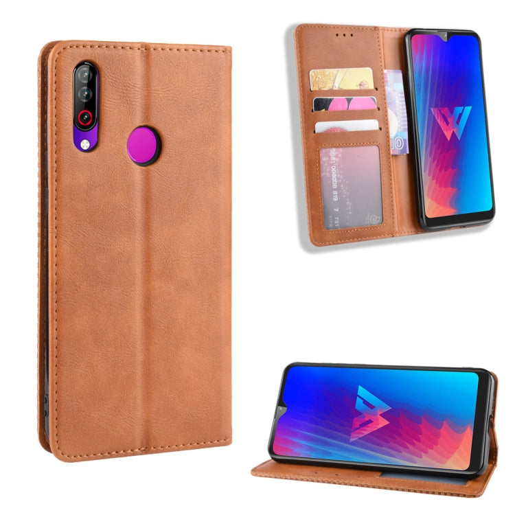 Magnetic Buckle Retro Crazy Horse Texture Horizontal Flip Leather Case for LG W30,with Holder & Card Slots & Photo Frame