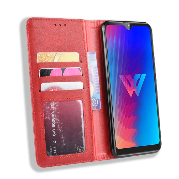 Magnetic Buckle Retro Crazy Horse Texture Horizontal Flip Leather Case for LG W30,with Holder & Card Slots & Photo Frame
