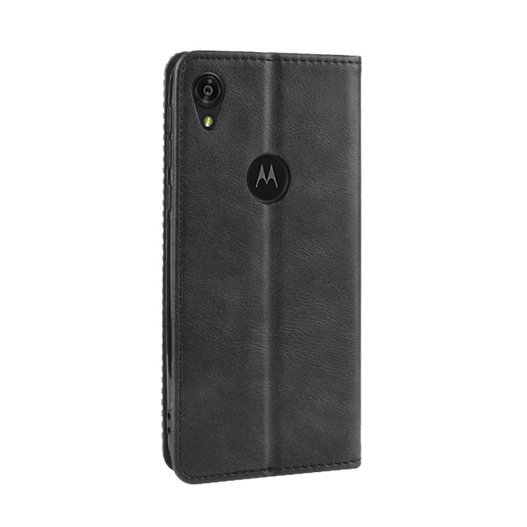 Magnetic Buckle Retro Crazy Horse Texture Horizontal Flip Leather Case for Motorola Moto E6,with Holder & Card Slots & Photo Frame