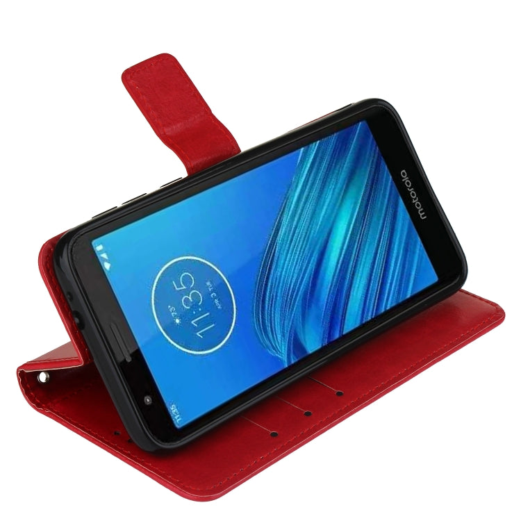 Retro Crazy Horse Texture Horizontal Flip Leather Case for Motorola Moto E6 , with Holder & Card Slots & Photo Frame