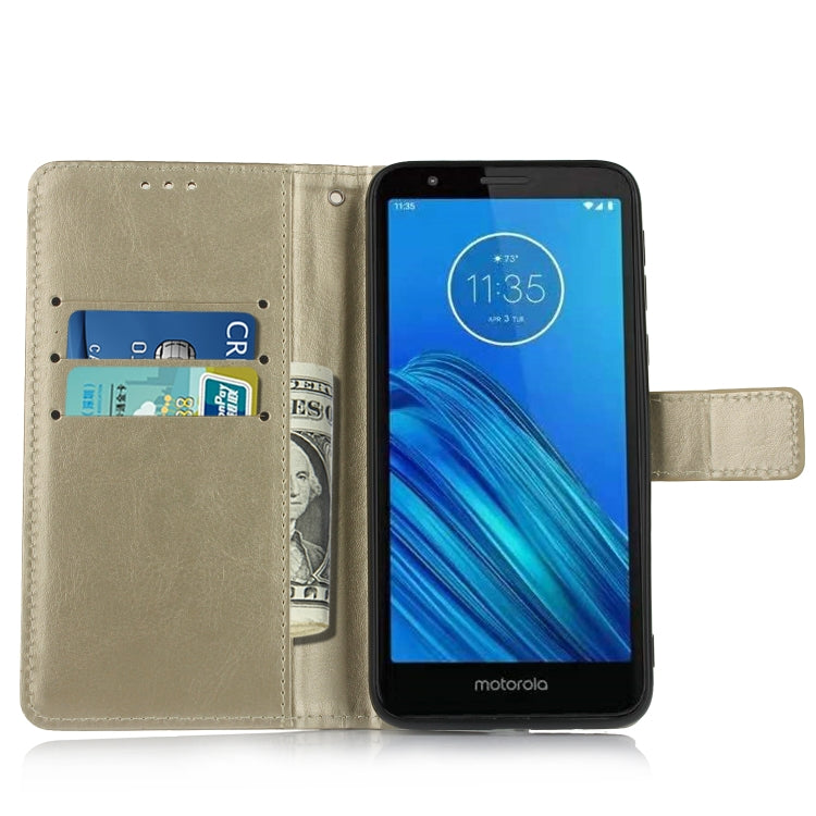 Retro Crazy Horse Texture Horizontal Flip Leather Case for Motorola Moto E6 , with Holder & Card Slots & Photo Frame