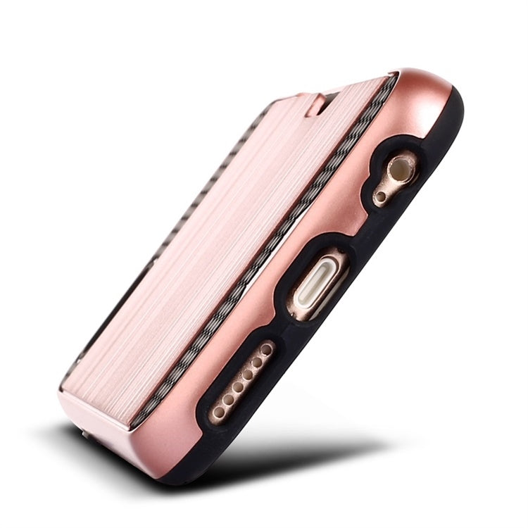 Ultra-thin TPU+PC Brushed Texture Shockproof Protective Case with Card Slot for iPhone 6 / 6s