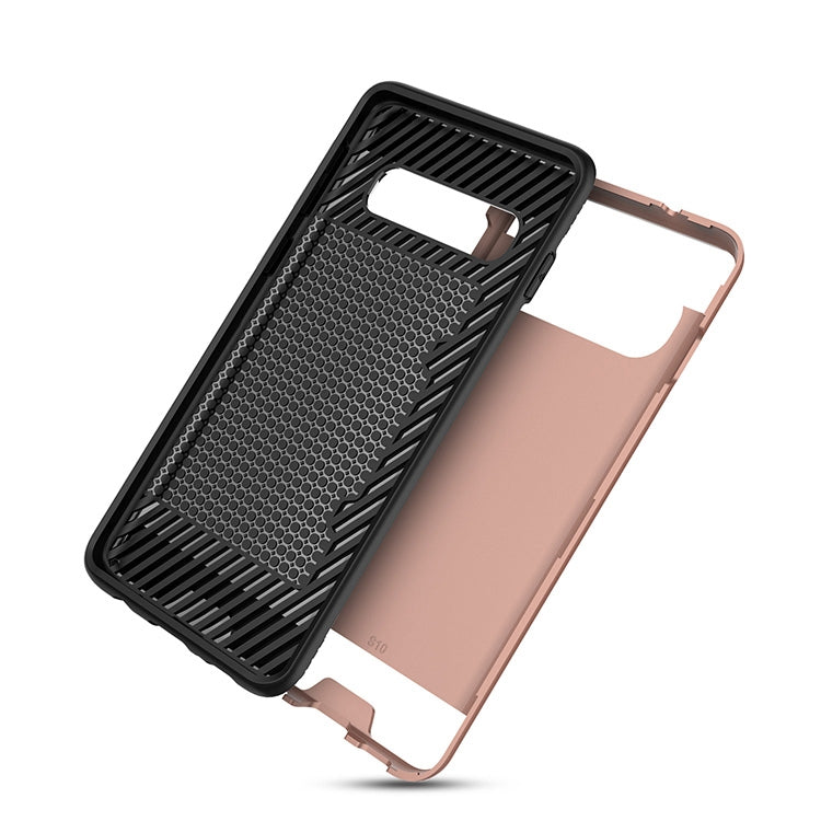 Ultra-thin TPU+PC Brushed Texture Shockproof Protective Case with Card Slot for Galaxy S10