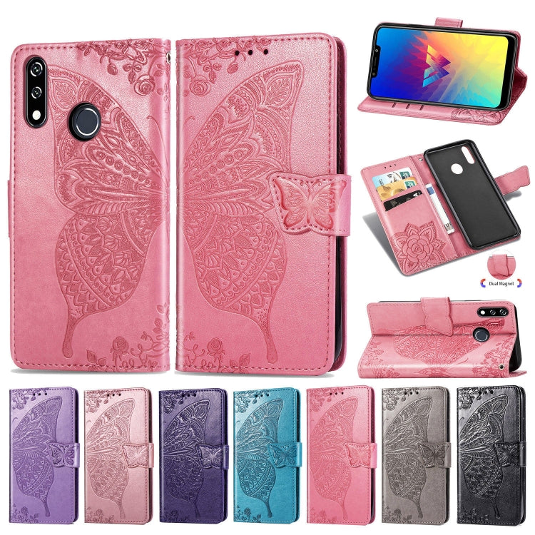 Butterfly Love Flowers Embossing Horizontal Flip Leather Case For LG W10 with Holder & Card Slots & Wallet & Lanyard