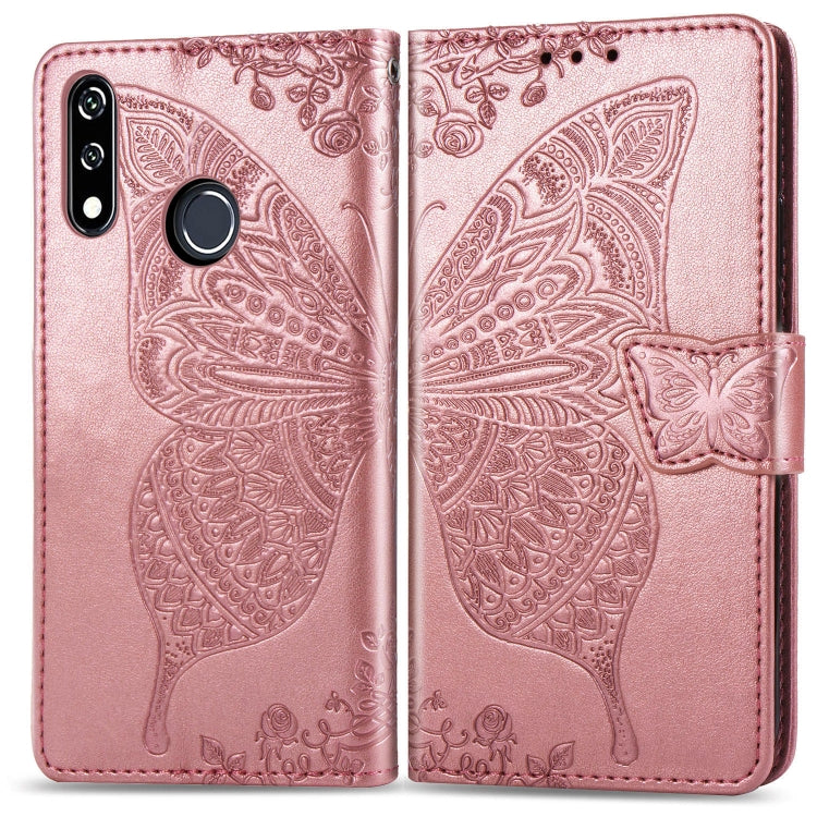 Butterfly Love Flowers Embossing Horizontal Flip Leather Case For LG W10 with Holder & Card Slots & Wallet & Lanyard