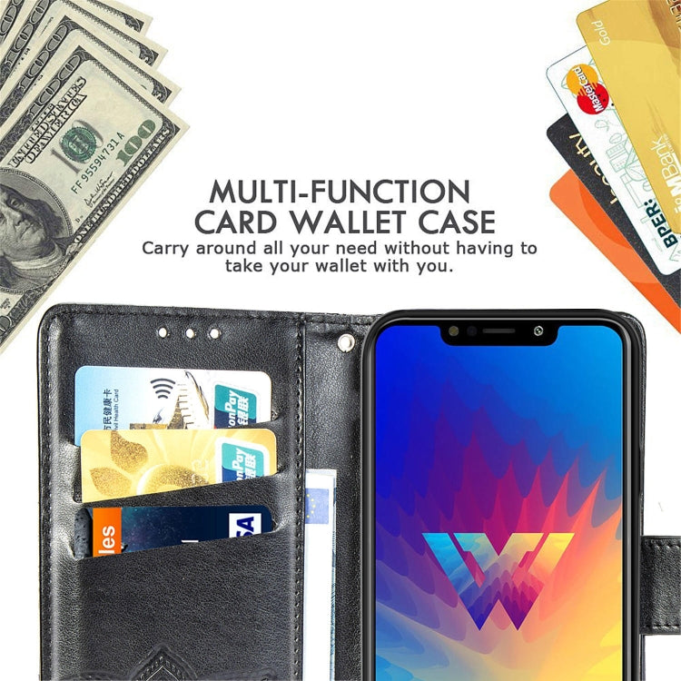 Butterfly Love Flowers Embossing Horizontal Flip Leather Case For LG W10 with Holder & Card Slots & Wallet & Lanyard