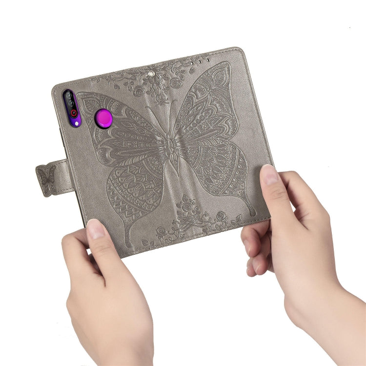 Butterfly Love Flowers Embossing Horizontal Flip Leather Case For LG W30  with Holder & Card Slots & Wallet & Lanyard