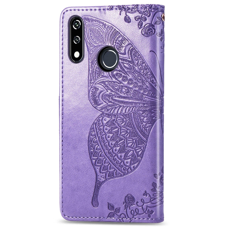 Butterfly Love Flowers Embossing Horizontal Flip Leather Case For LG W30  with Holder & Card Slots & Wallet & Lanyard