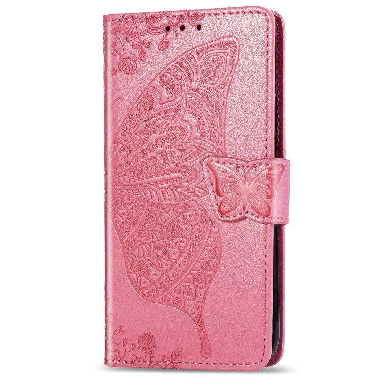 Butterfly Love Flowers Embossing Horizontal Flip Leather Case For LG W30  with Holder & Card Slots & Wallet & Lanyard
