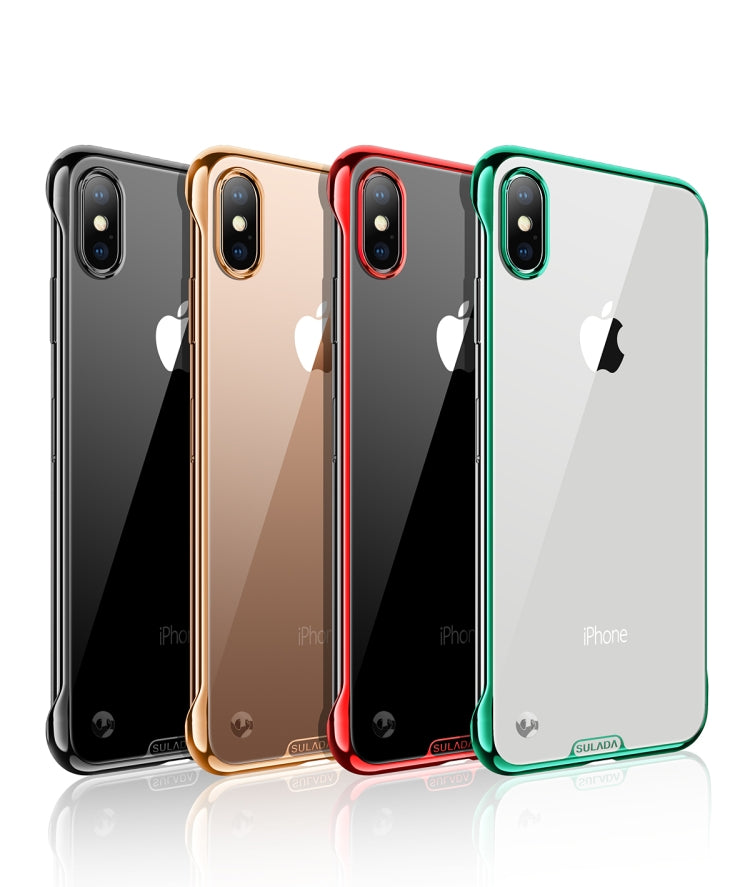 For iPhone XS Max SULADA Borderless Drop-proof Vacuum Plating PC Case
