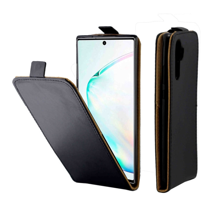 Business Style Vertical Flip TPU Leather Case With Card Slot For Galaxy Note10+(Black)