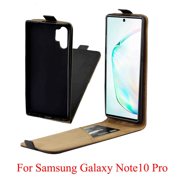 Business Style Vertical Flip TPU Leather Case With Card Slot For Galaxy Note10+(Black)