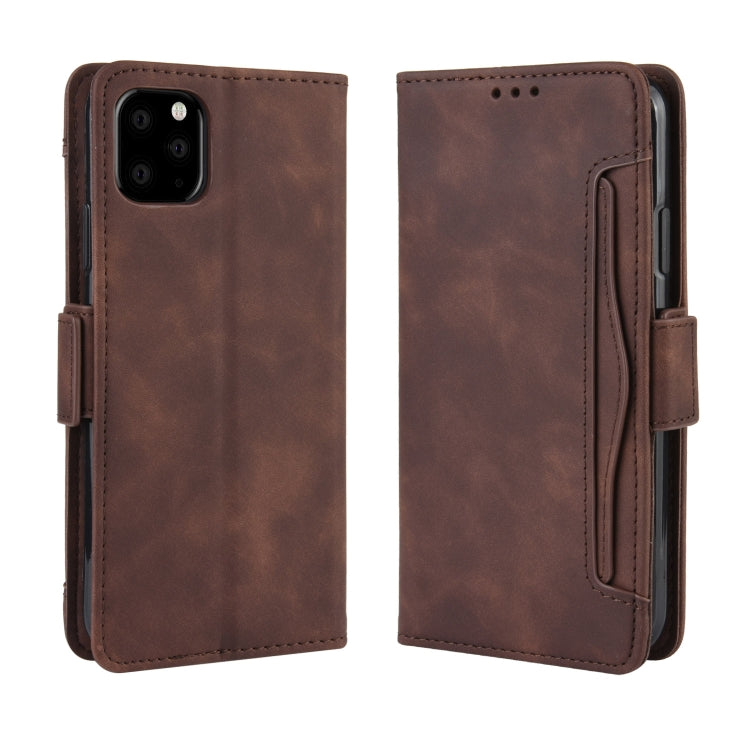 For iPhone 11 Pro Max Wallet Style Skin Feel Calf Pattern Leather Case  ,with Separate Card Slot