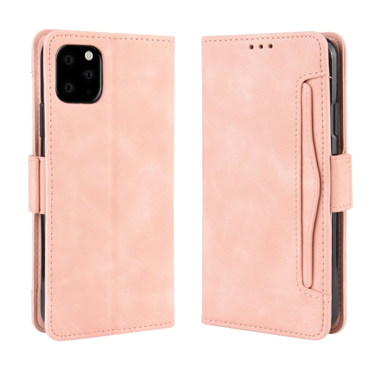 For iPhone 11 Pro Max Wallet Style Skin Feel Calf Pattern Leather Case  ,with Separate Card Slot