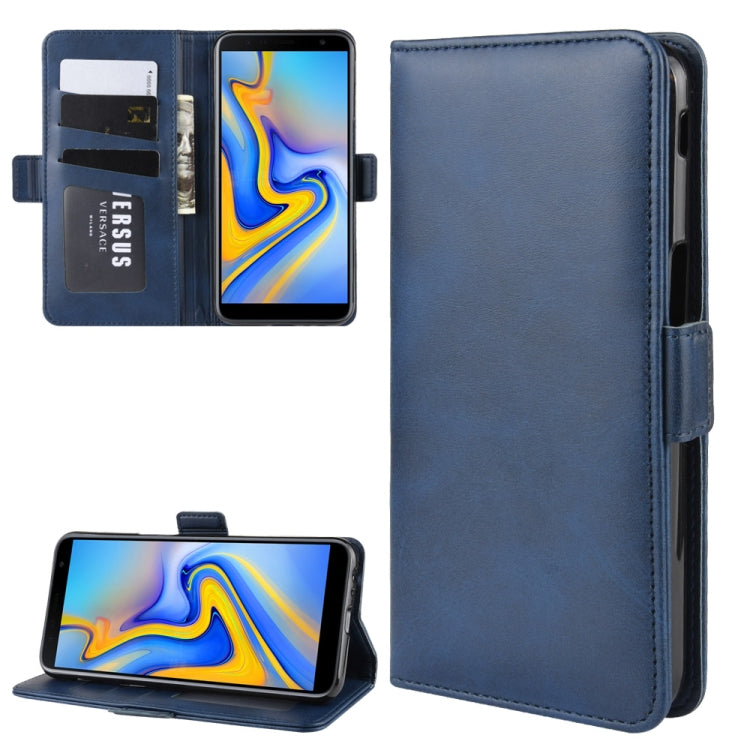 Dual-side Magnetic Buckle Horizontal Flip Leather Case for Galaxy J6+, with Holder & Card Slots & Wallet & Photo Frame