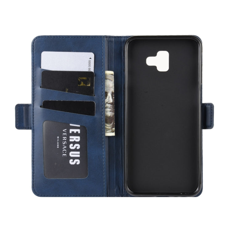 Dual-side Magnetic Buckle Horizontal Flip Leather Case for Galaxy J6+, with Holder & Card Slots & Wallet & Photo Frame