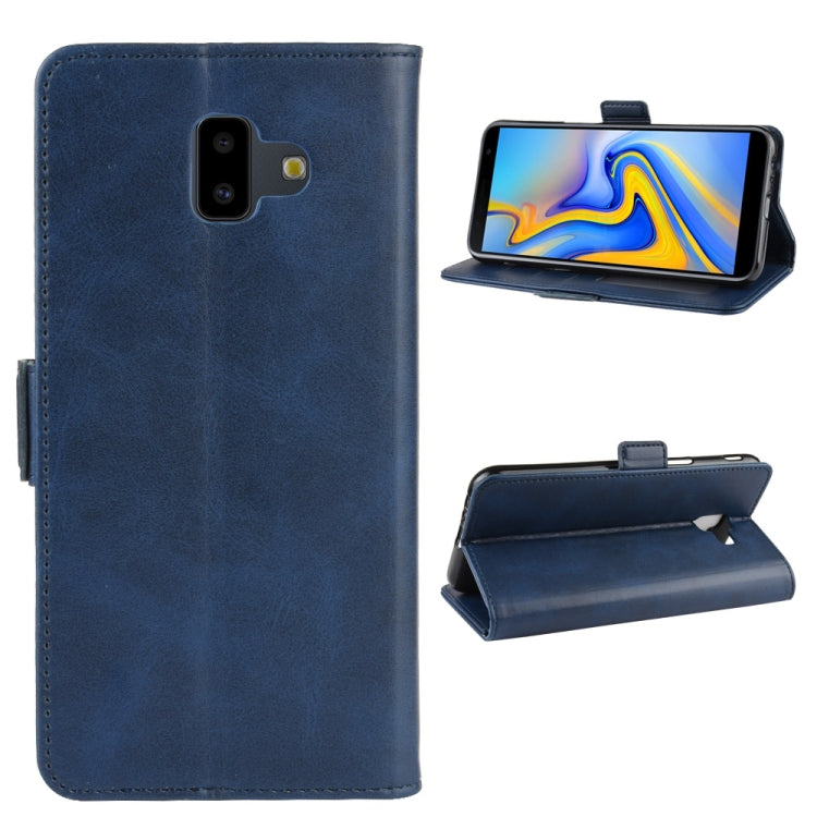 Dual-side Magnetic Buckle Horizontal Flip Leather Case for Galaxy J6+, with Holder & Card Slots & Wallet & Photo Frame