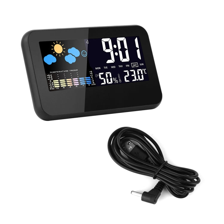 CJ2618T Weather Station Wireless Multifunctio Indoor Sensor Color Thermometer Hygrometer Digital Alarm Clock Barometer Forecast Meter