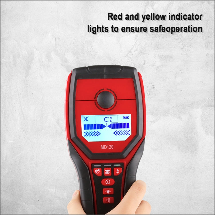 MD120 Multi-functional Wall Detector Find Metal Sensor Professional Handheld Wall Tester For Plastic Pipe Electric Wire