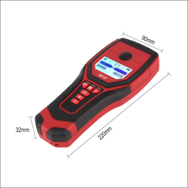 MD120 Multi-functional Wall Detector Find Metal Sensor Professional Handheld Wall Tester For Plastic Pipe Electric Wire