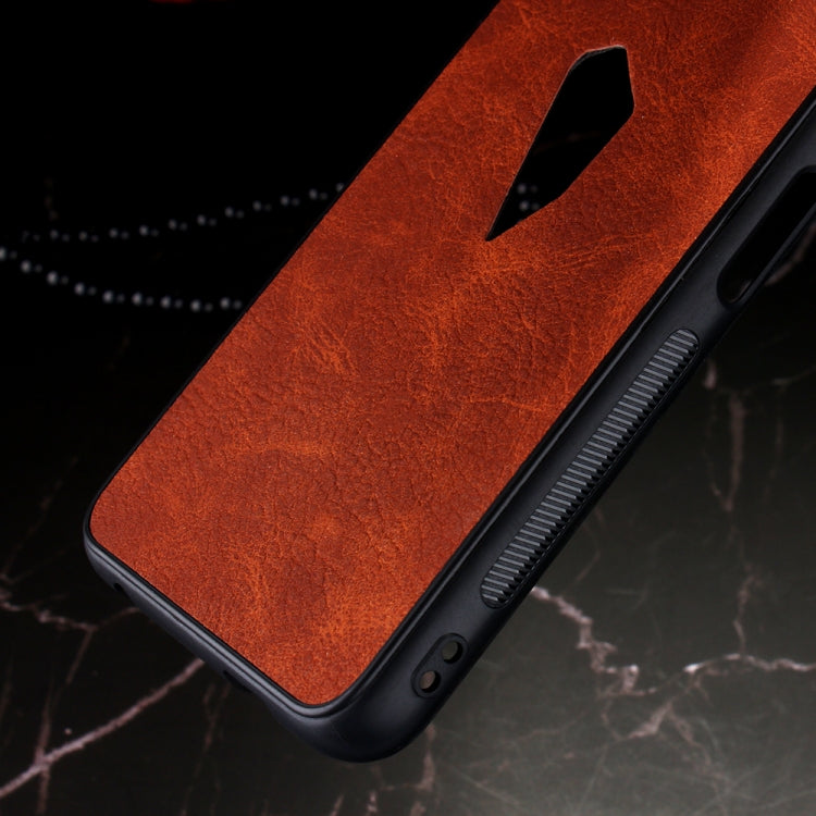 Shockproof Sheep Skin PC + PU + TPU Case For Asus ROG Phone II ZS660KL(Brown)