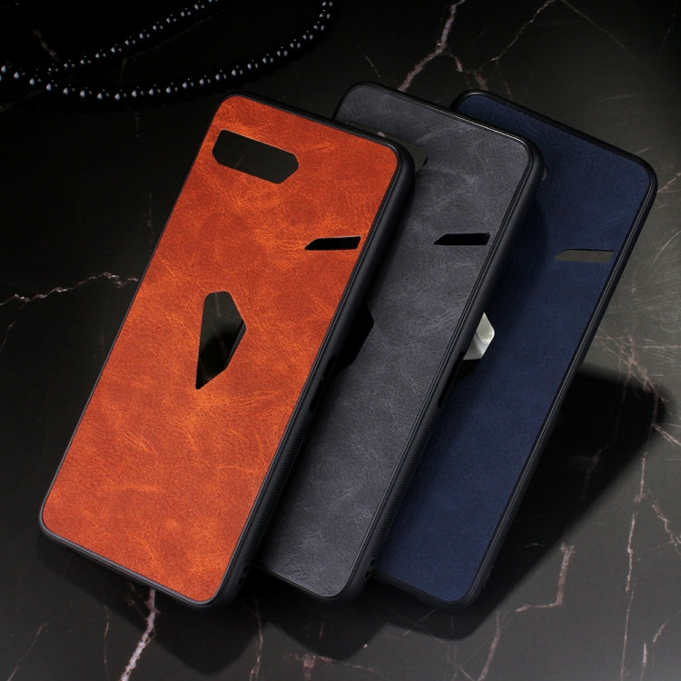 Shockproof Sheep Skin PC + PU + TPU Case For Asus ROG Phone II ZS660KL(Brown)