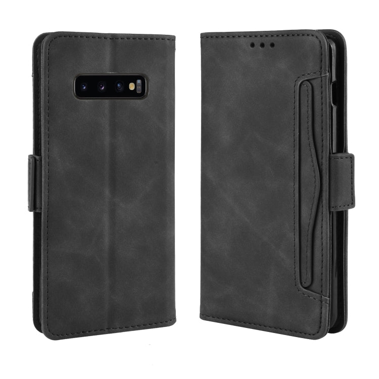 Wallet Style Skin Feel Calf Pattern Leather Case for Galaxy S10+, with Separate Card Slot