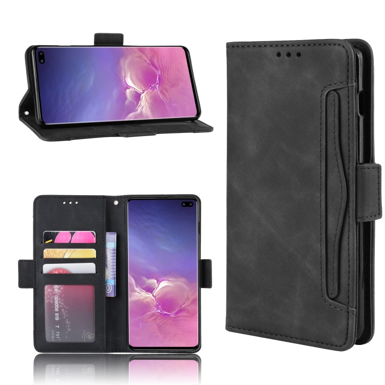 Wallet Style Skin Feel Calf Pattern Leather Case for Galaxy S10+, with Separate Card Slot