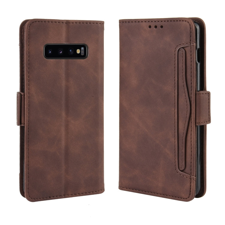 Wallet Style Skin Feel Calf Pattern Leather Case for Galaxy S10+, with Separate Card Slot