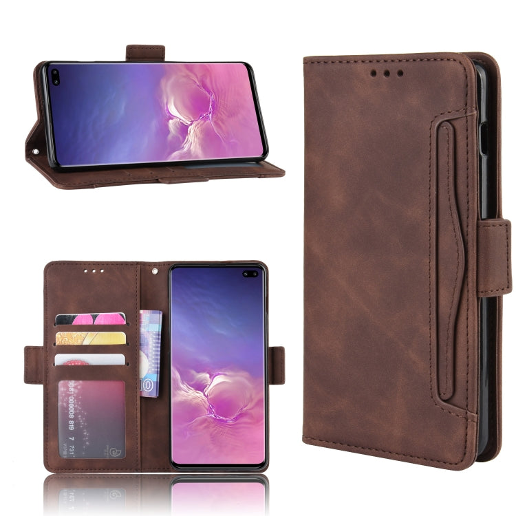 Wallet Style Skin Feel Calf Pattern Leather Case for Galaxy S10+, with Separate Card Slot