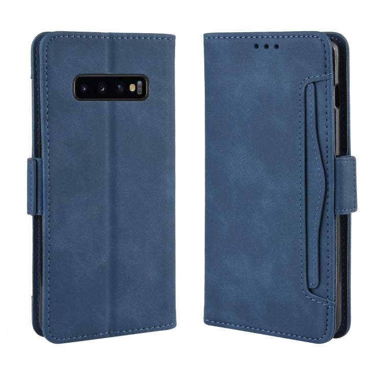 Wallet Style Skin Feel Calf Pattern Leather Case for Galaxy S10+, with Separate Card Slot