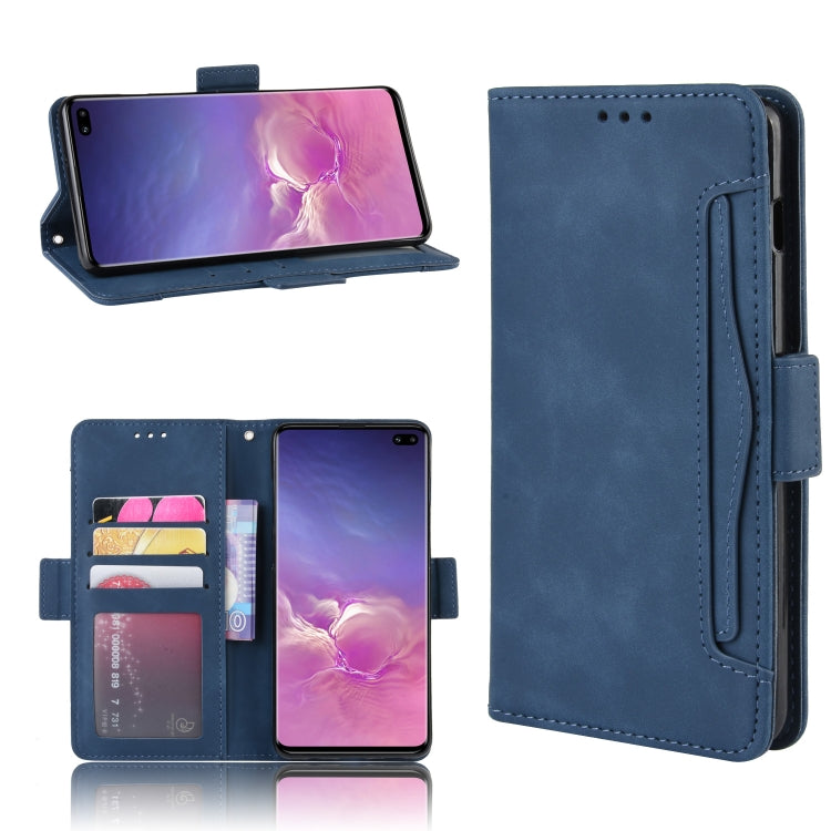 Wallet Style Skin Feel Calf Pattern Leather Case for Galaxy S10+, with Separate Card Slot