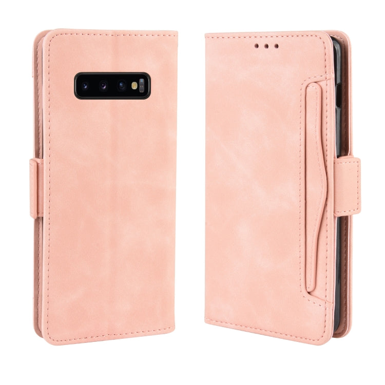 Wallet Style Skin Feel Calf Pattern Leather Case for Galaxy S10+, with Separate Card Slot