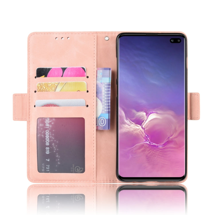 Wallet Style Skin Feel Calf Pattern Leather Case for Galaxy S10+, with Separate Card Slot