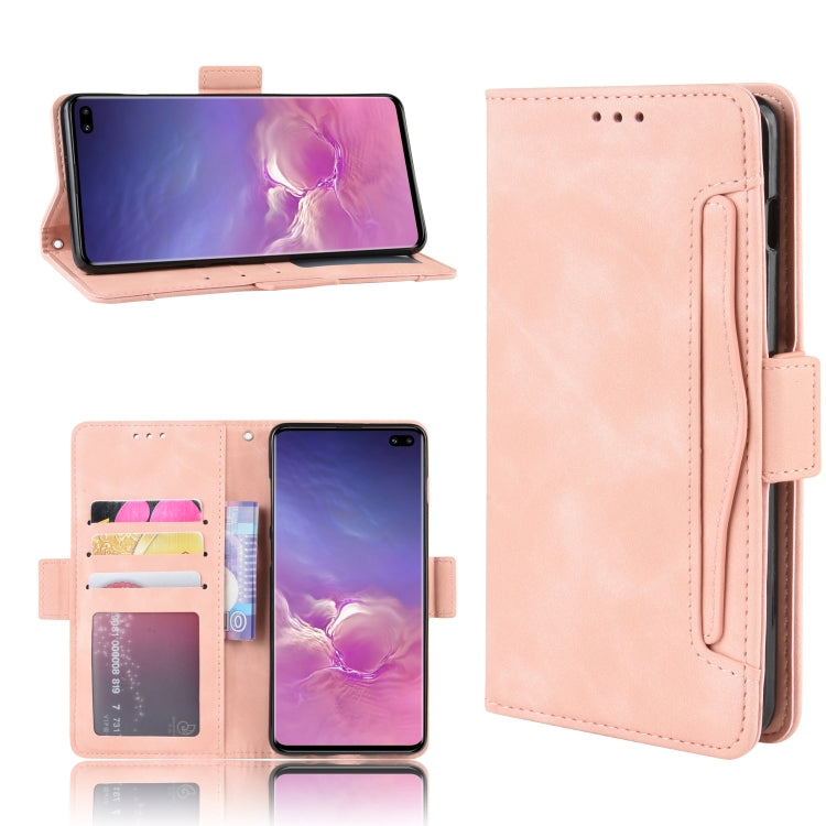 Wallet Style Skin Feel Calf Pattern Leather Case for Galaxy S10+, with Separate Card Slot