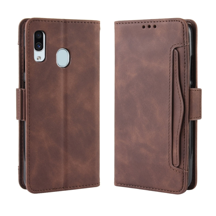 Wallet Style Skin Feel Calf Pattern Leather Case For Galaxy A40,with Separate Card Slot