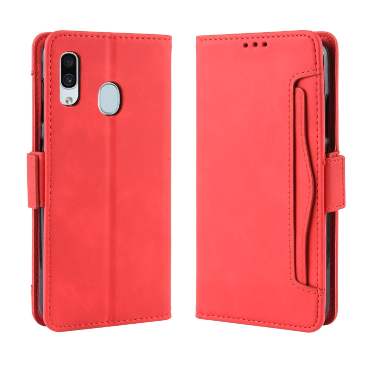 Wallet Style Skin Feel Calf Pattern Leather Case For Galaxy A40,with Separate Card Slot