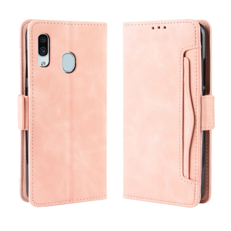 Wallet Style Skin Feel Calf Pattern Leather Case For Galaxy A40,with Separate Card Slot