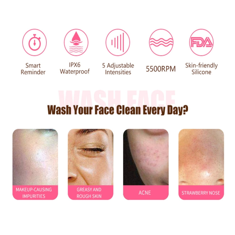 2 in 1 Electric Facial Cleansing Brush Waterproof face Skin   Cleansing Massager Silicone Vibration Scrubber Pore   Clear Blackhead Remover