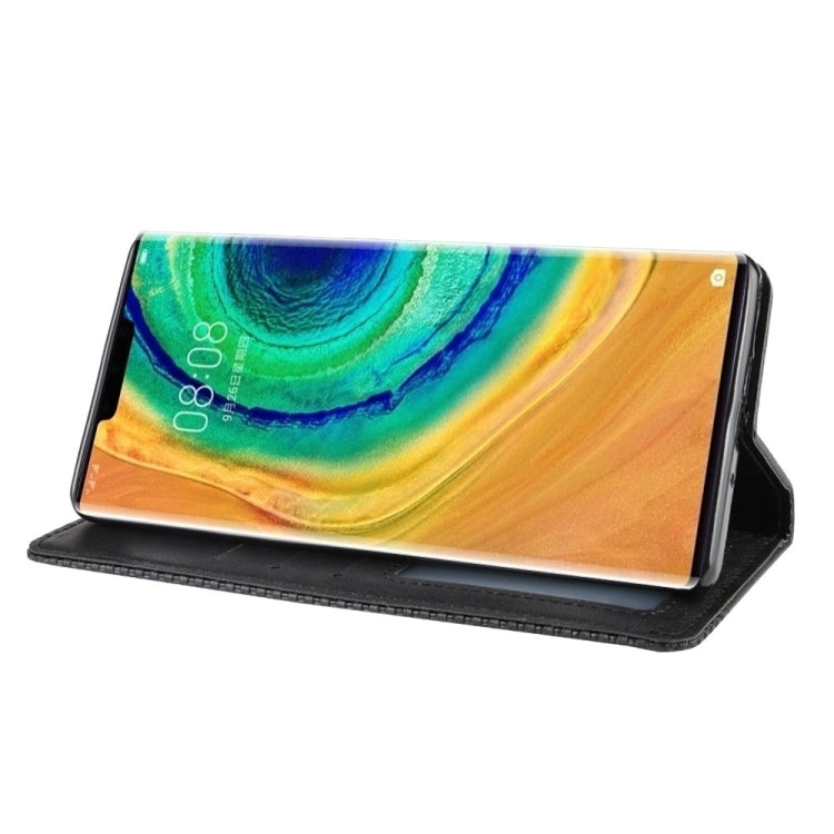 Magnetic Buckle Retro Crazy Horse Texture Horizontal Flip Leather Case for Huawei Mate 30 Pro , with Holder & Card Slots & Photo Frame