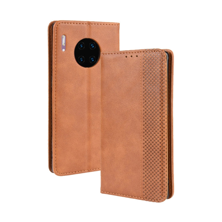 Magnetic Buckle Retro Crazy Horse Texture Horizontal Flip Leather Case for Huawei Mate 30 Pro , with Holder & Card Slots & Photo Frame