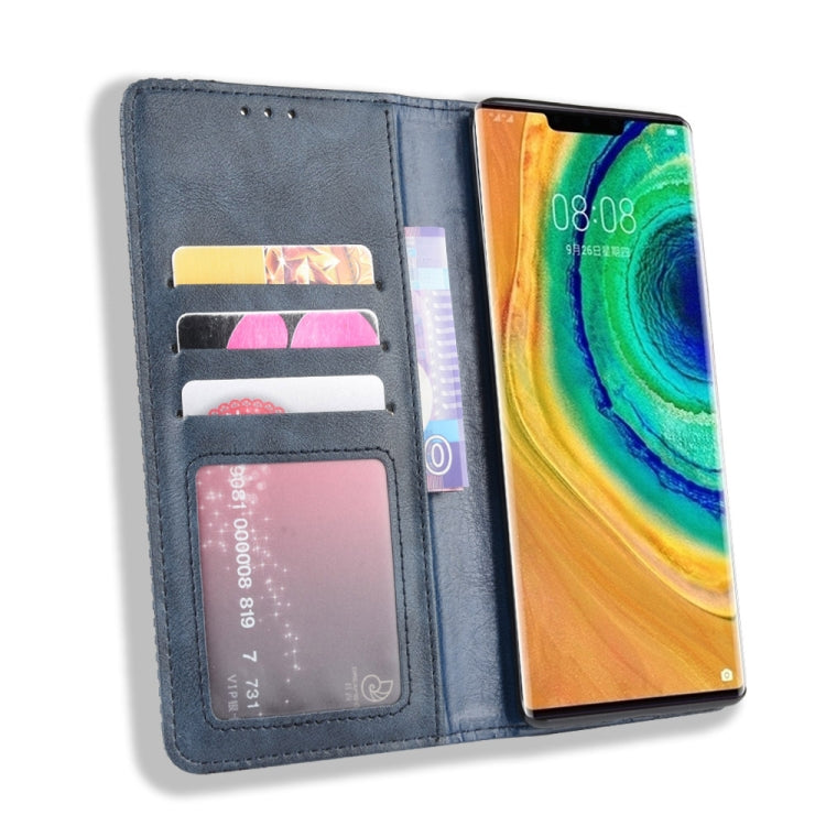 Magnetic Buckle Retro Crazy Horse Texture Horizontal Flip Leather Case for Huawei Mate 30 Pro , with Holder & Card Slots & Photo Frame